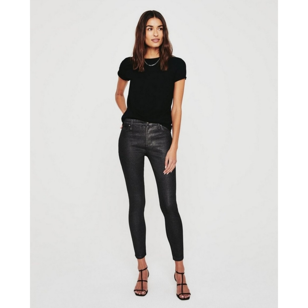 AG Adriano Goldschmied | Farrah Skinny Ankle in Luminous Gunmetal NEW Size 28